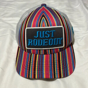 Dale Brisby Rock and Roll Denim Snapback Trucker's Cap Mesh “Just Rodeoin’”